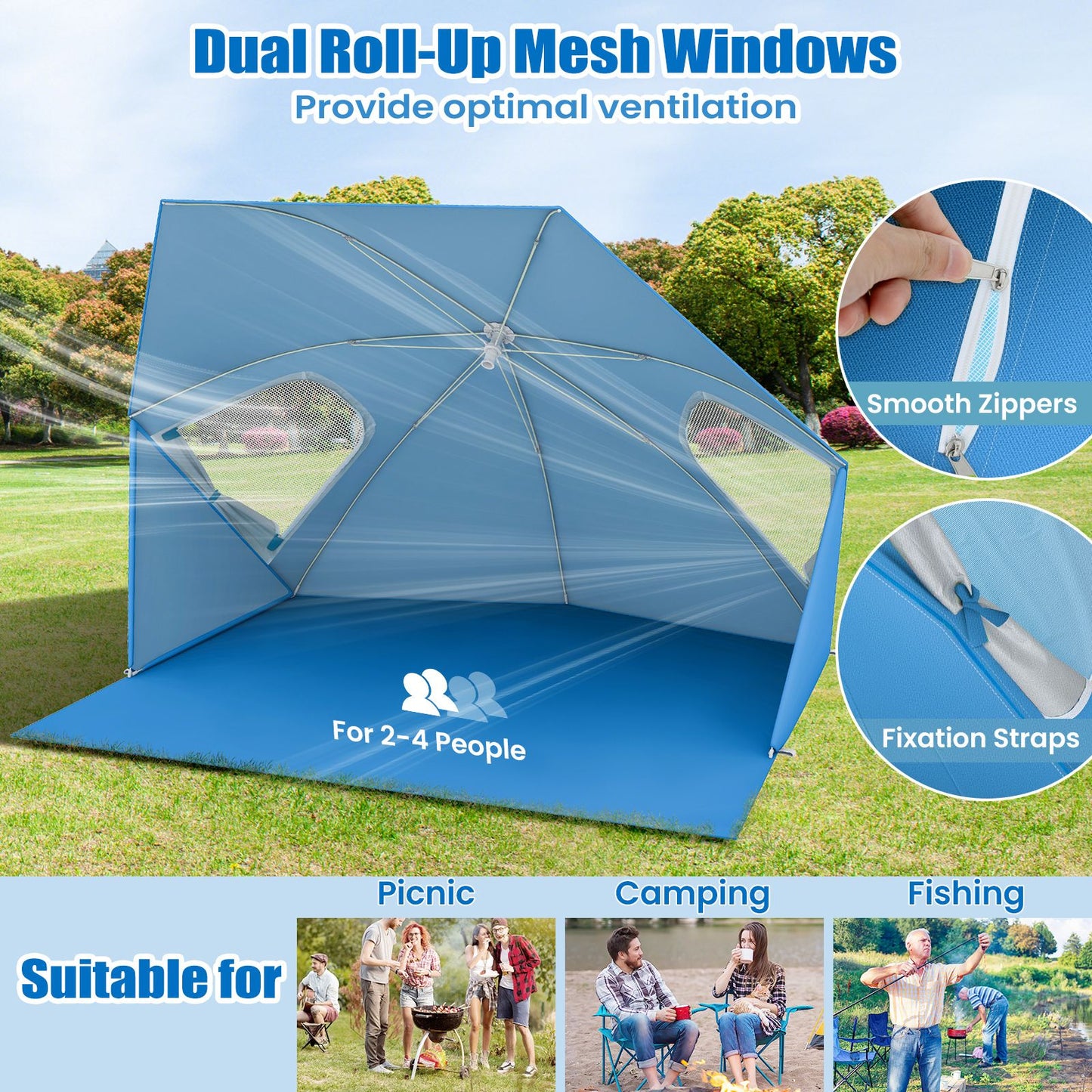 2-In-1 Convertible Beach Tent