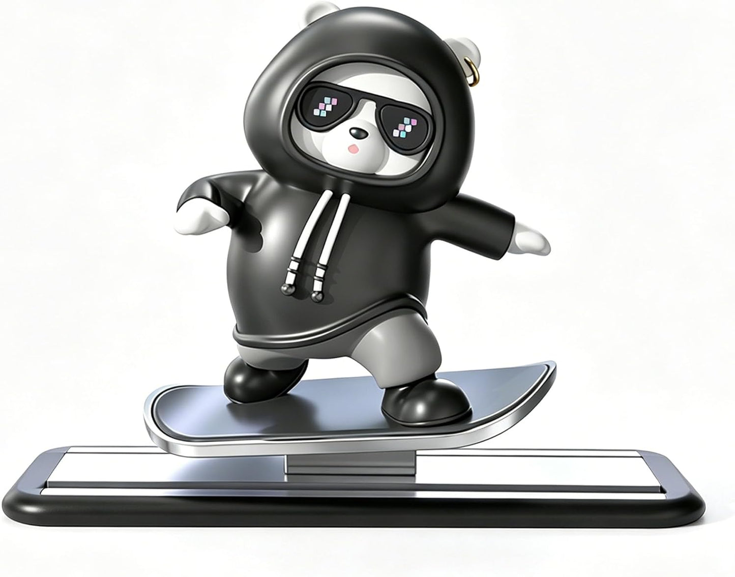 Car Dashboard Decor-Skateboarding Bear Cute Funny Car Accessories for Men Women Dashboard Ornament for Car Interior (Black)