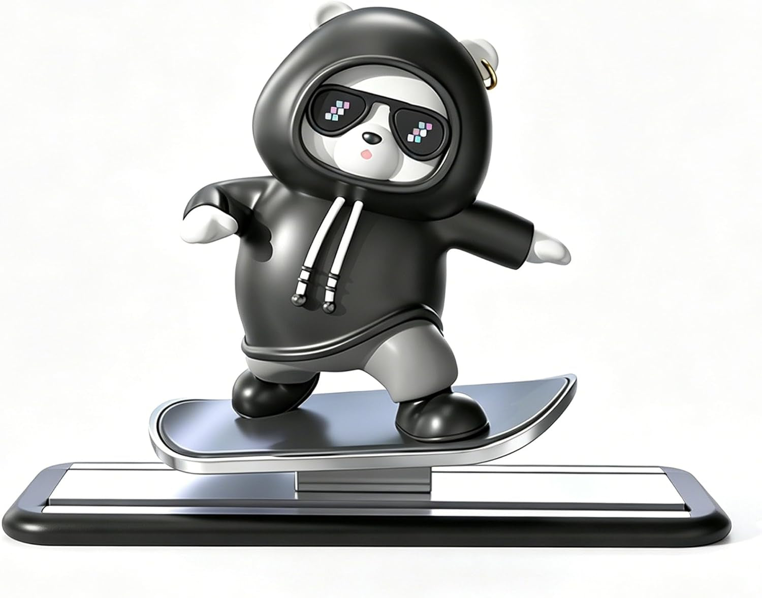Car Dashboard Decor-Skateboarding Bear Cute Funny Car Accessories for Men Women Dashboard Ornament for Car Interior (Black)