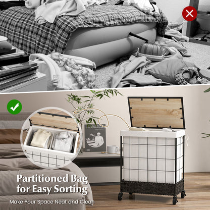  Rattan Laundry Hamper 130L