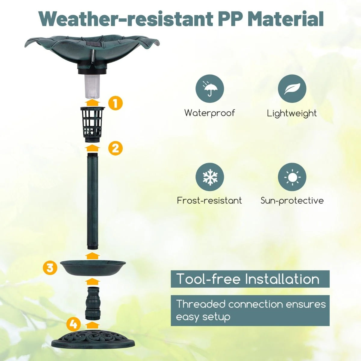Solar-Powered Bird Bath and Feeder