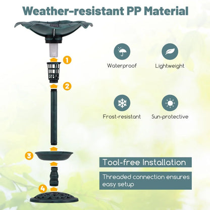 Solar-Powered Bird Bath and Feeder