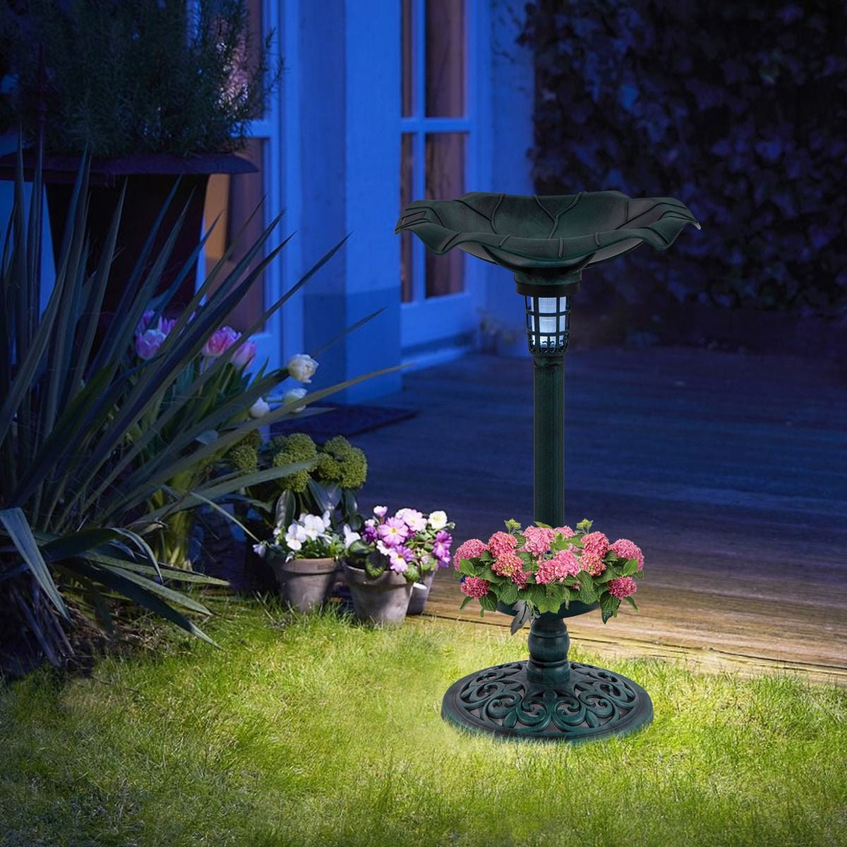 Solar-Powered Bird Bath and Feeder