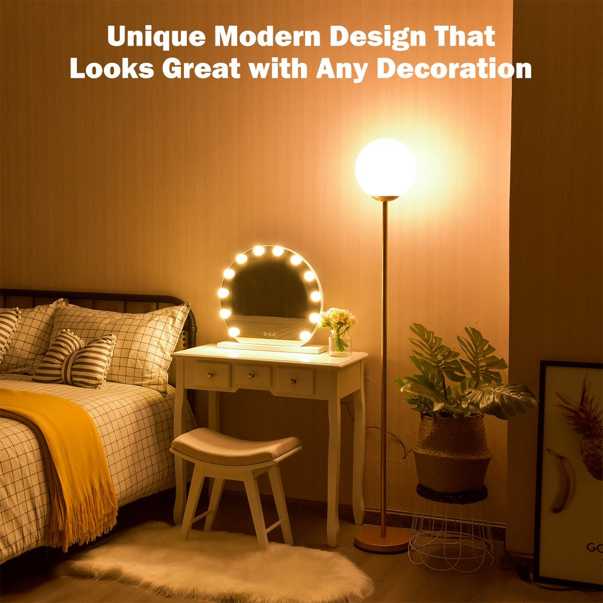 Globe Lamp Cover Floor Lamp with Acrylic Lampshade