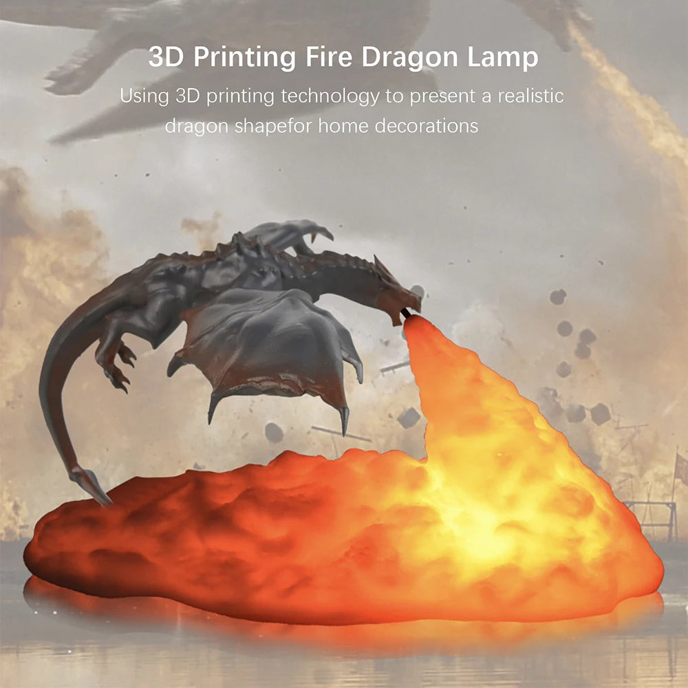 3D Printed Fire Dragon Light