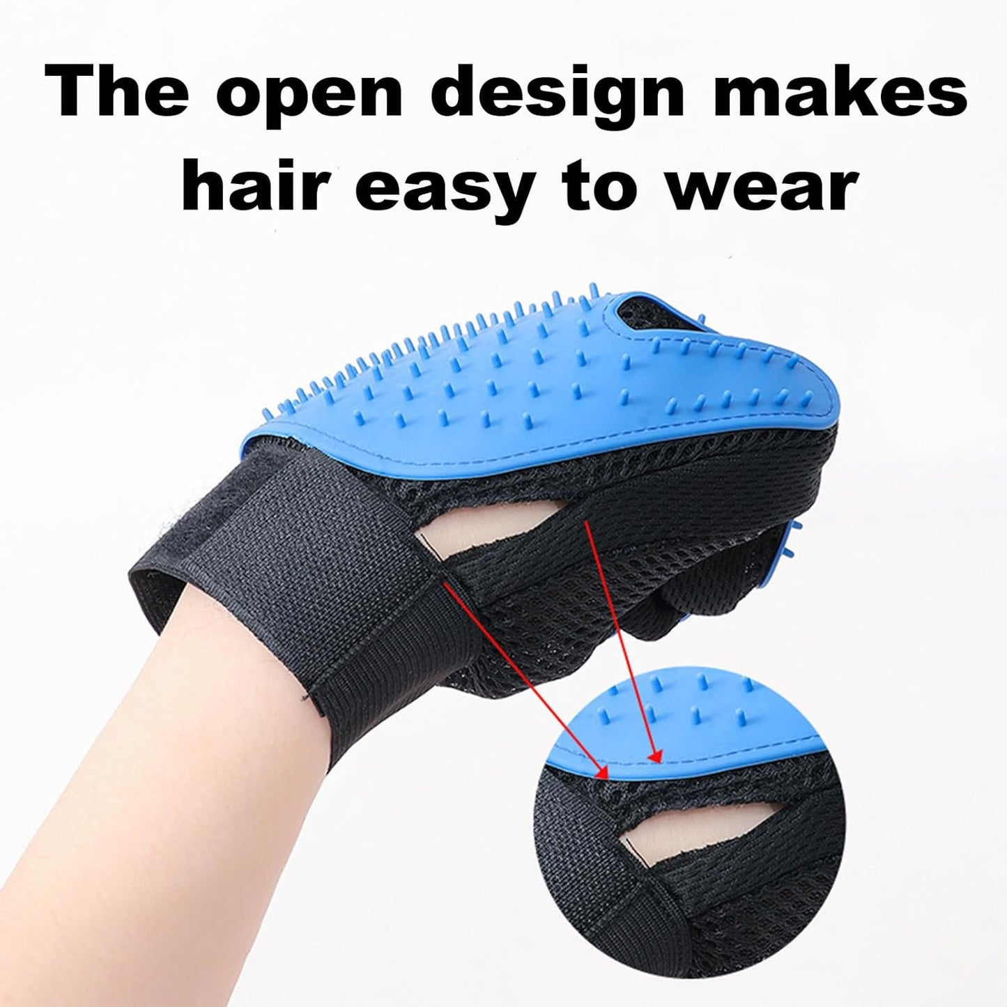 1 Piece Dog Washing Gloves(New 180 Pins), Pet Grooming Glove, Dog Brush Glove, Cat Mittens for Grooming, Furniture Pet Hair Remover Mitt, Pet Massage Glove for Cat Dog Horse Rabbit Animal-Right Hand