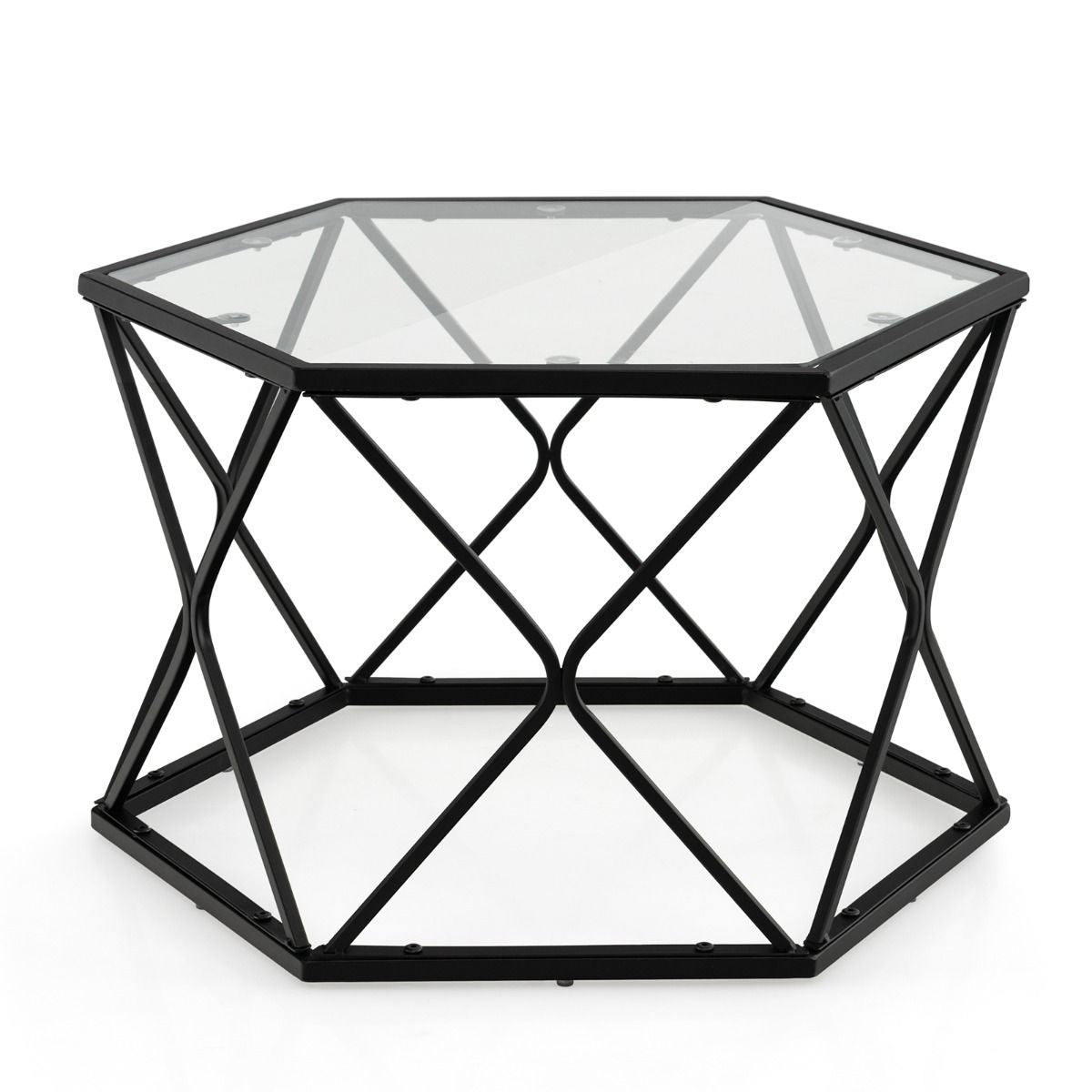 Geometric Glass Coffee Table 