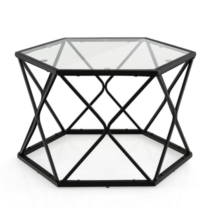 Geometric Glass Coffee Table 