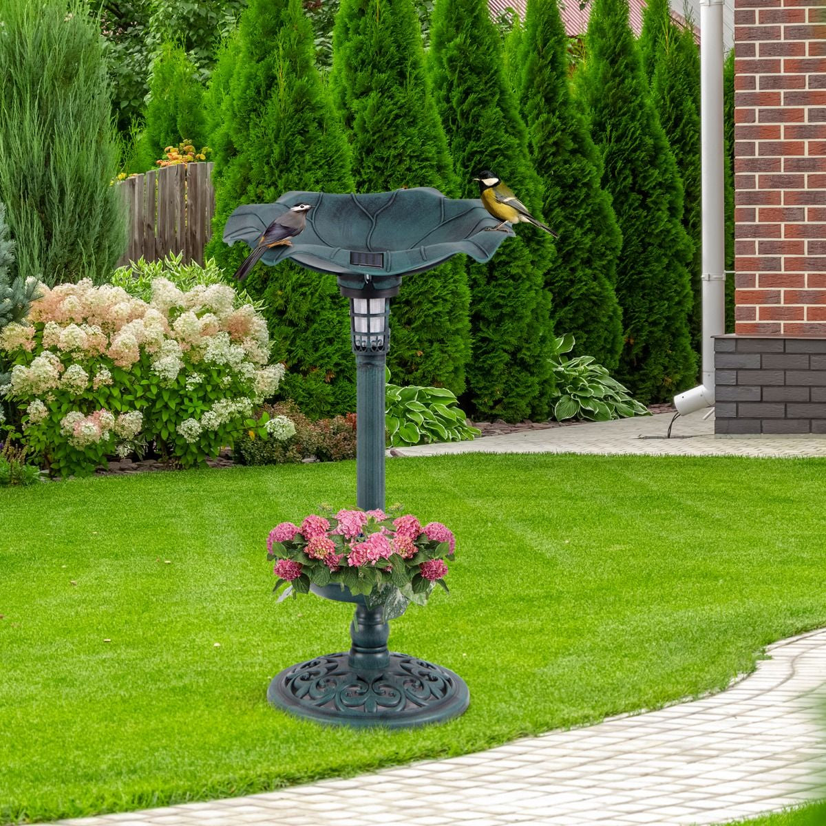 Solar-Powered Bird Bath and Feeder