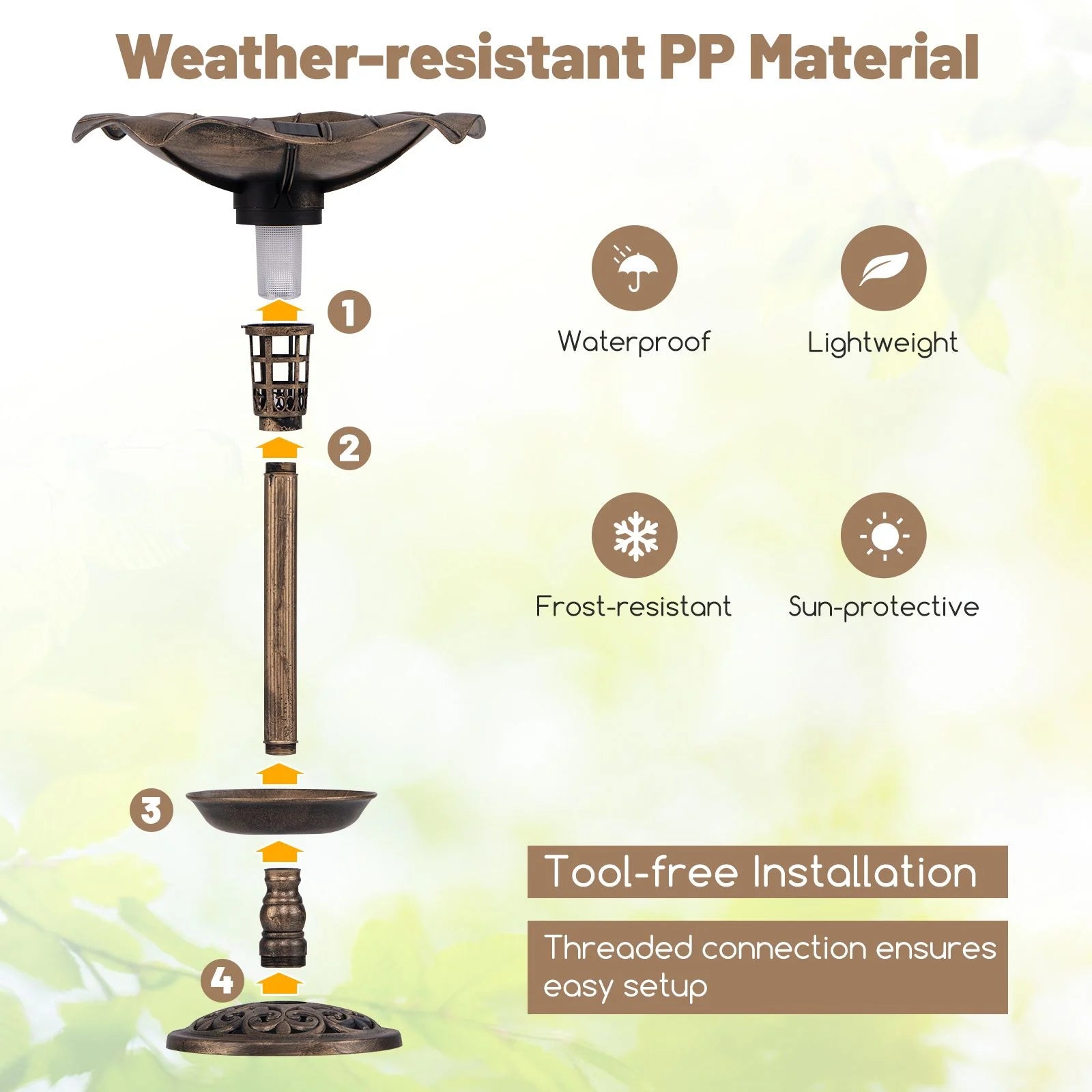 Solar-Powered Bird Bath and Feeder