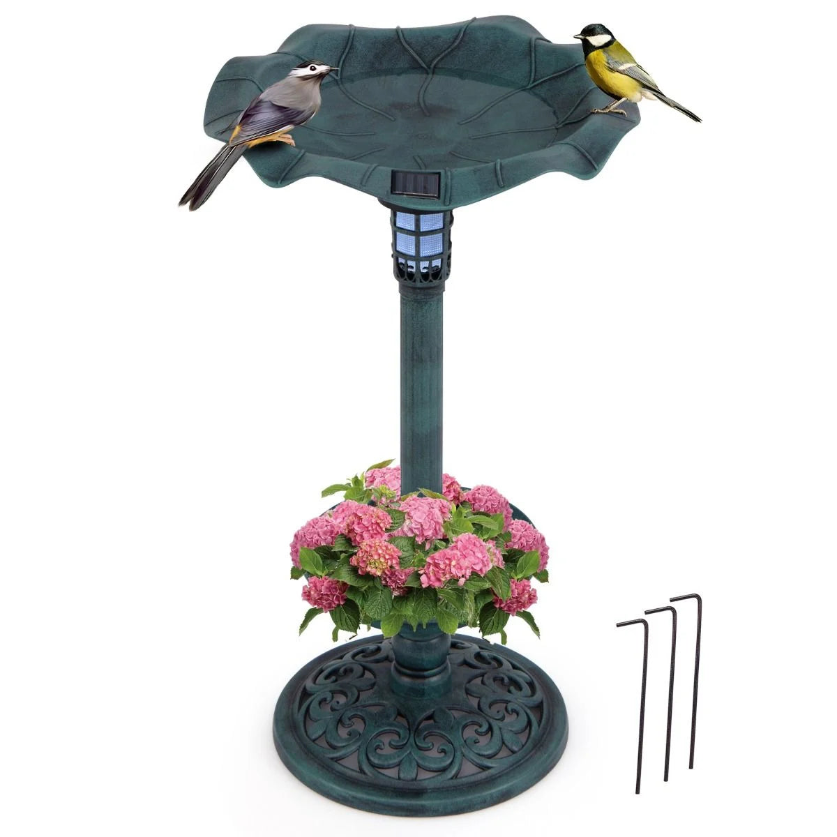 Solar-Powered Bird Bath and Feeder