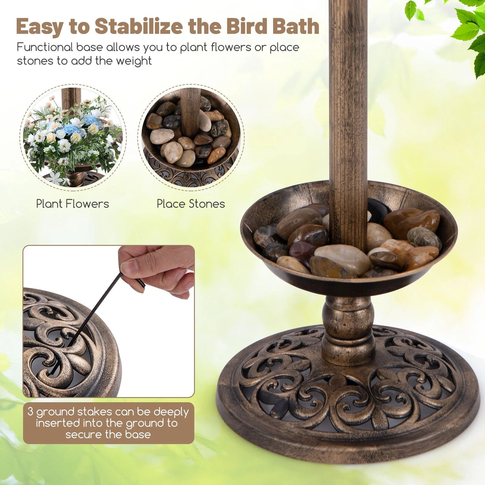 Solar-Powered Bird Bath and Feeder