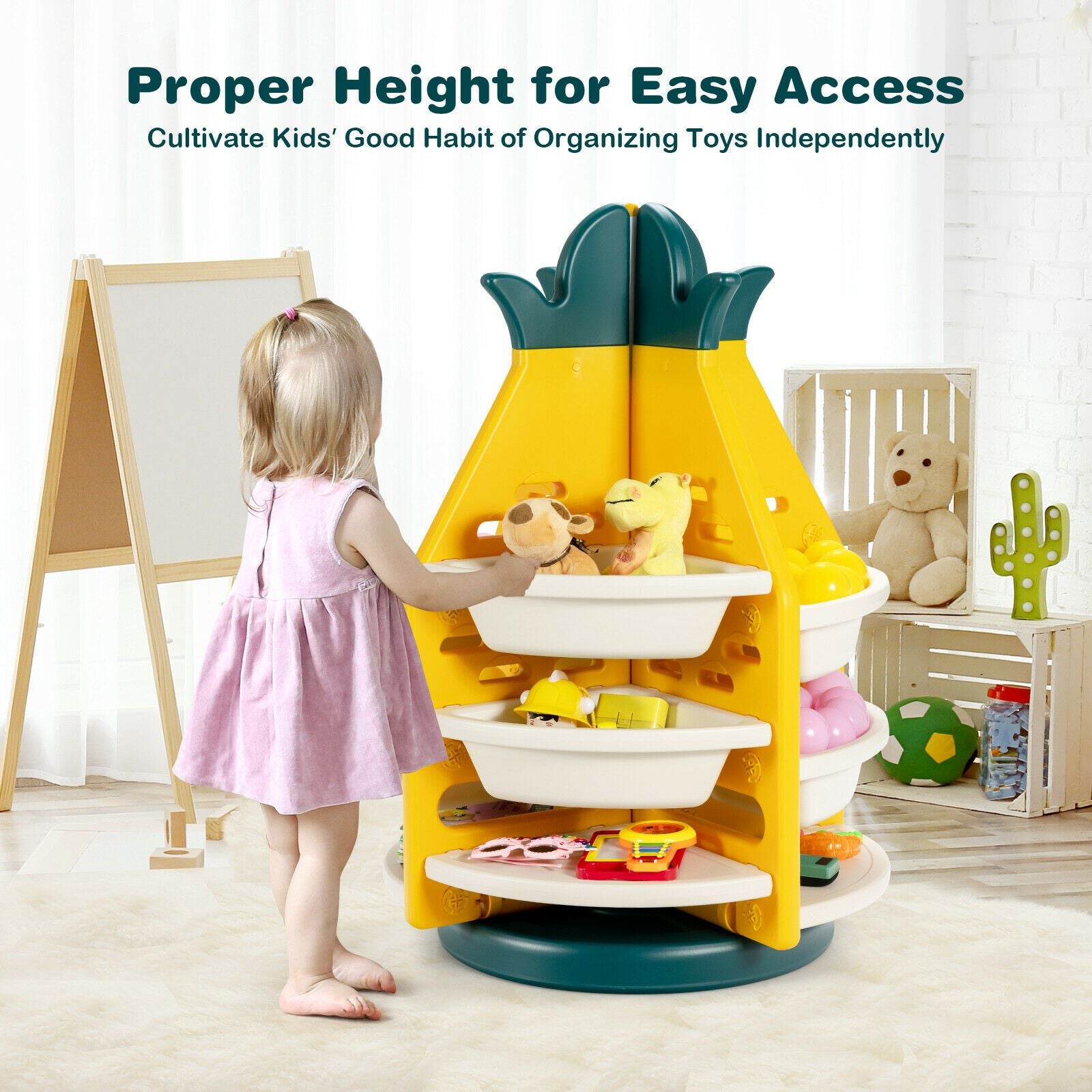 Pineapple 360° Rotation Toy Storage 