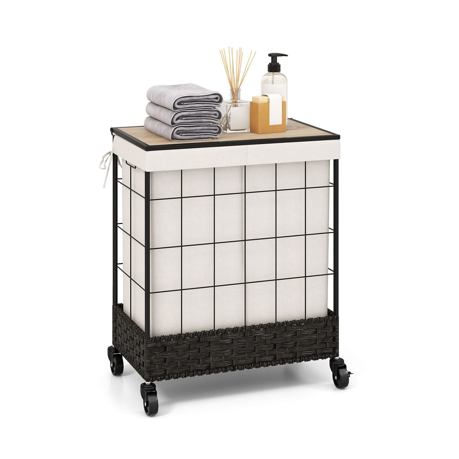  Rattan Laundry Hamper 130L