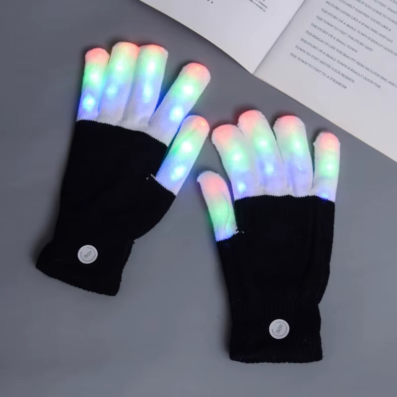  Party LED Rave Flashing Gloves 