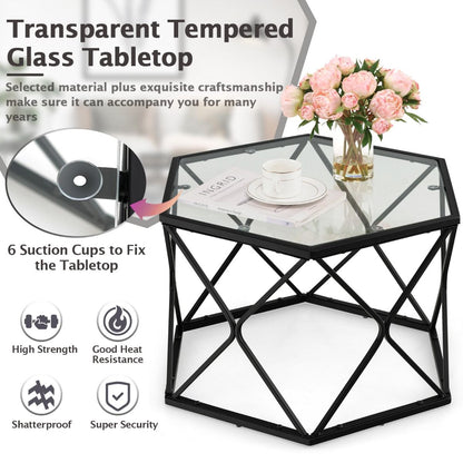 Geometric Glass Coffee Table 