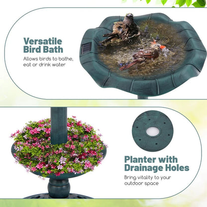 Solar-Powered Bird Bath and Feeder