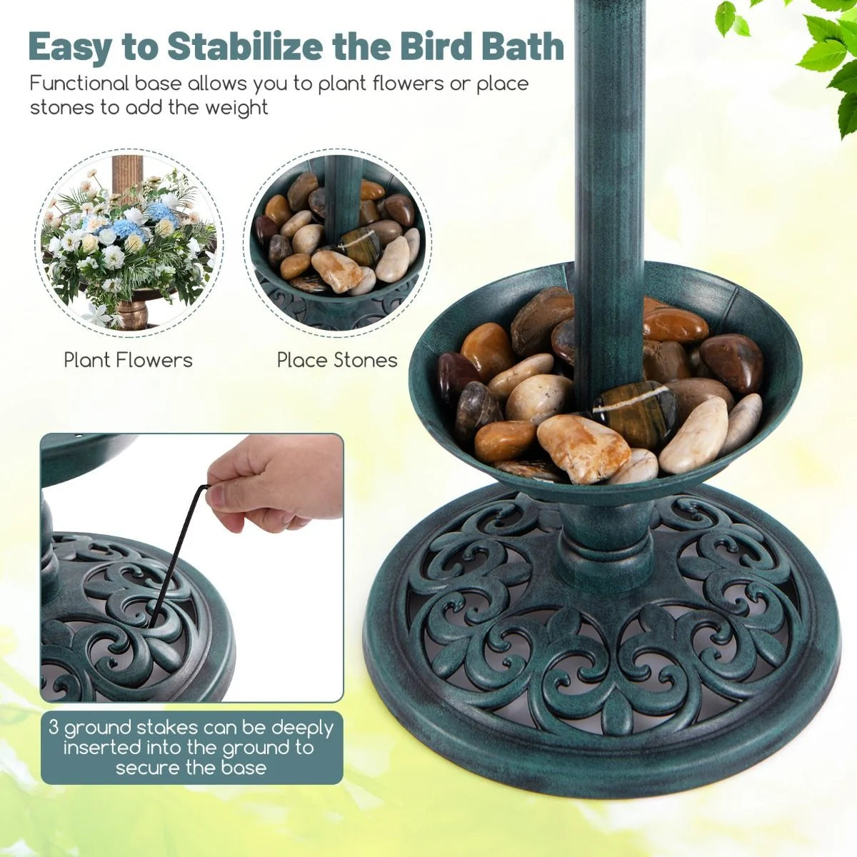 Solar-Powered Bird Bath and Feeder