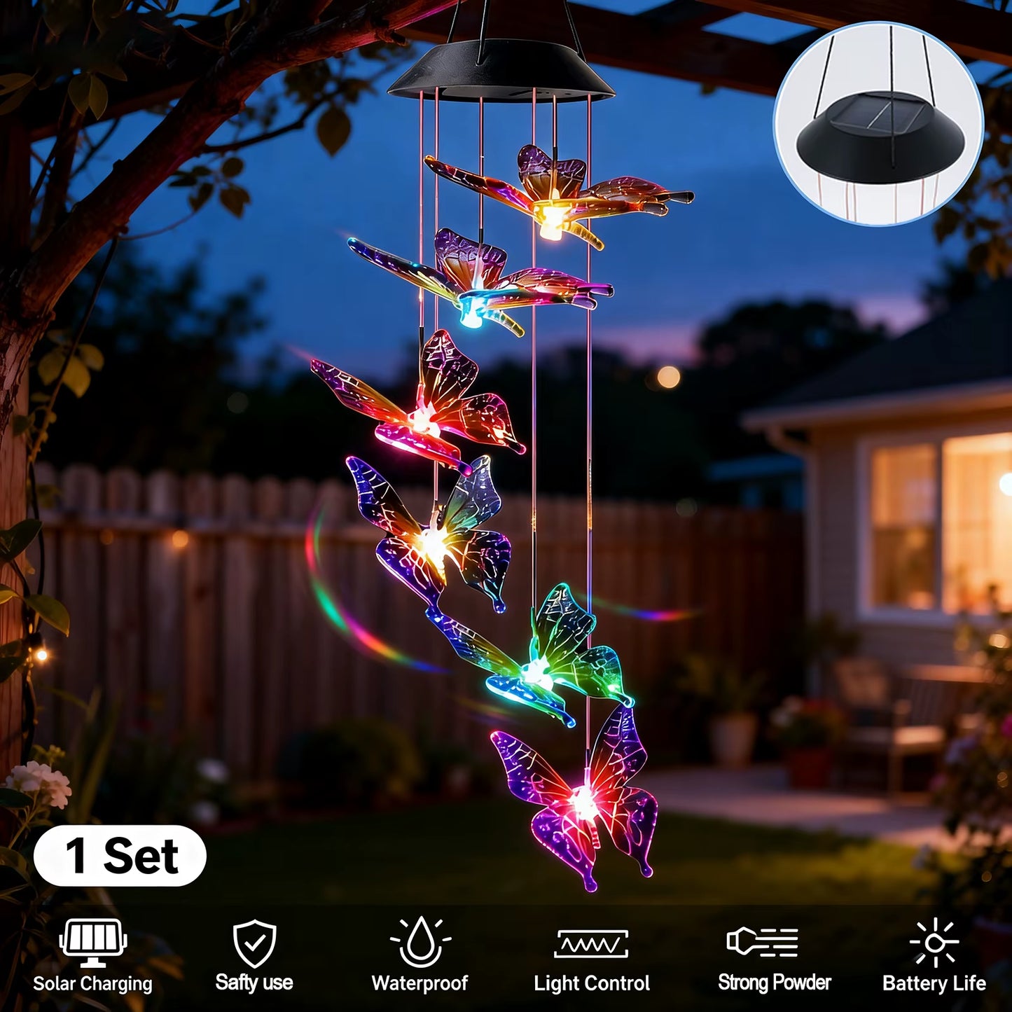 Butterfly Solar Wind Chime 