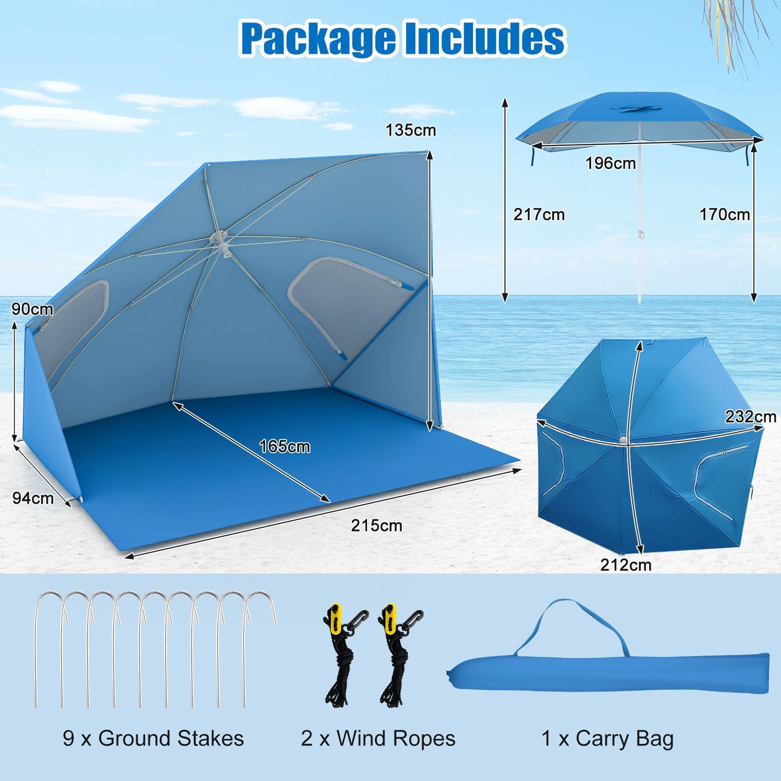 2-In-1 Convertible Beach Tent