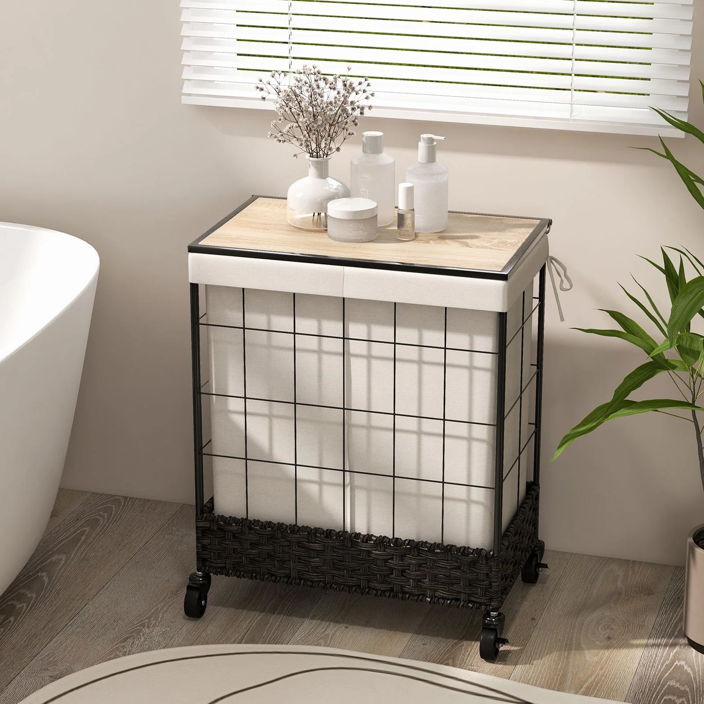  Rattan Laundry Hamper 130L