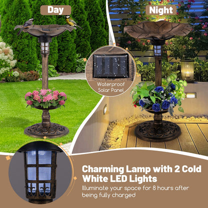 Solar-Powered Bird Bath and Feeder