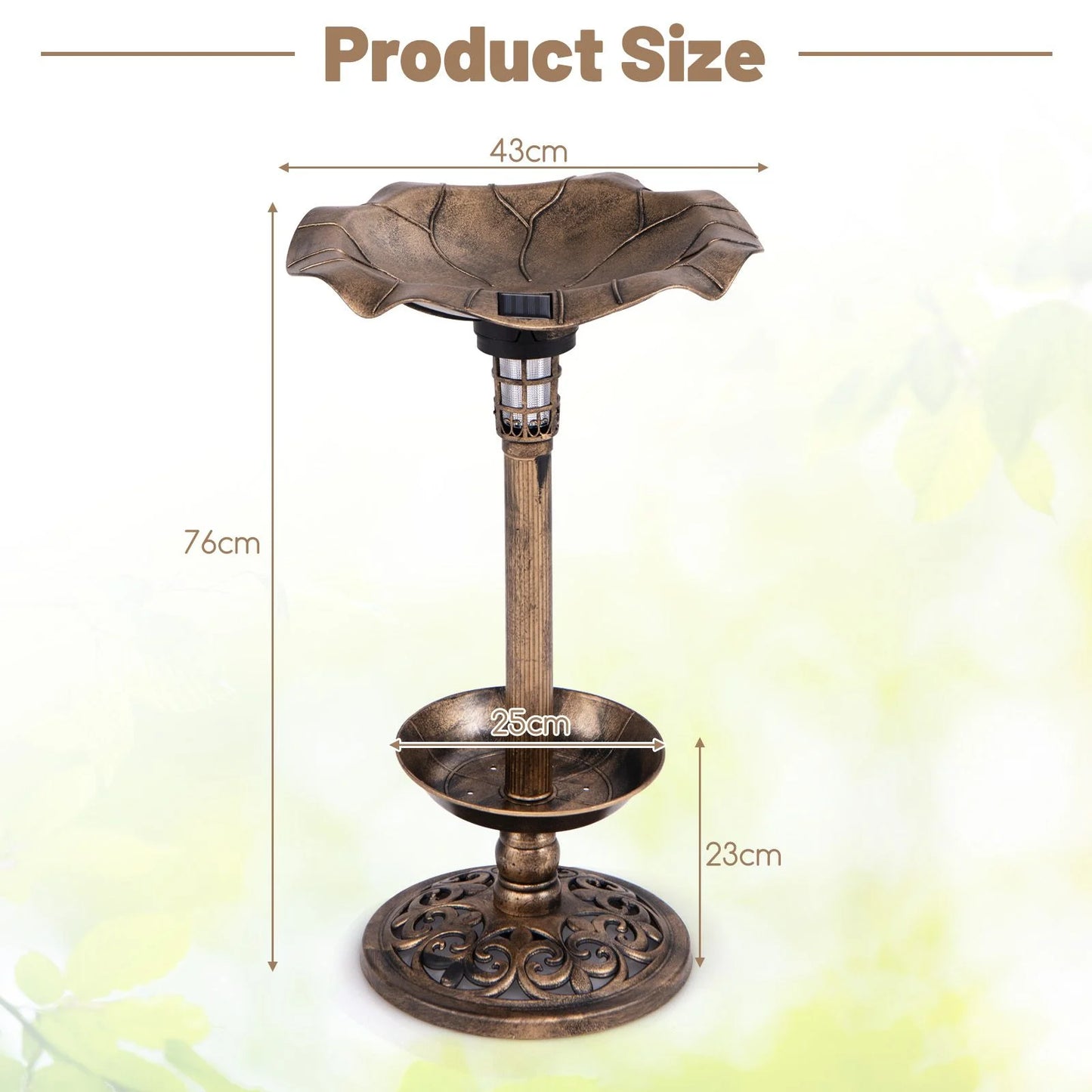 Solar-Powered Bird Bath and Feeder