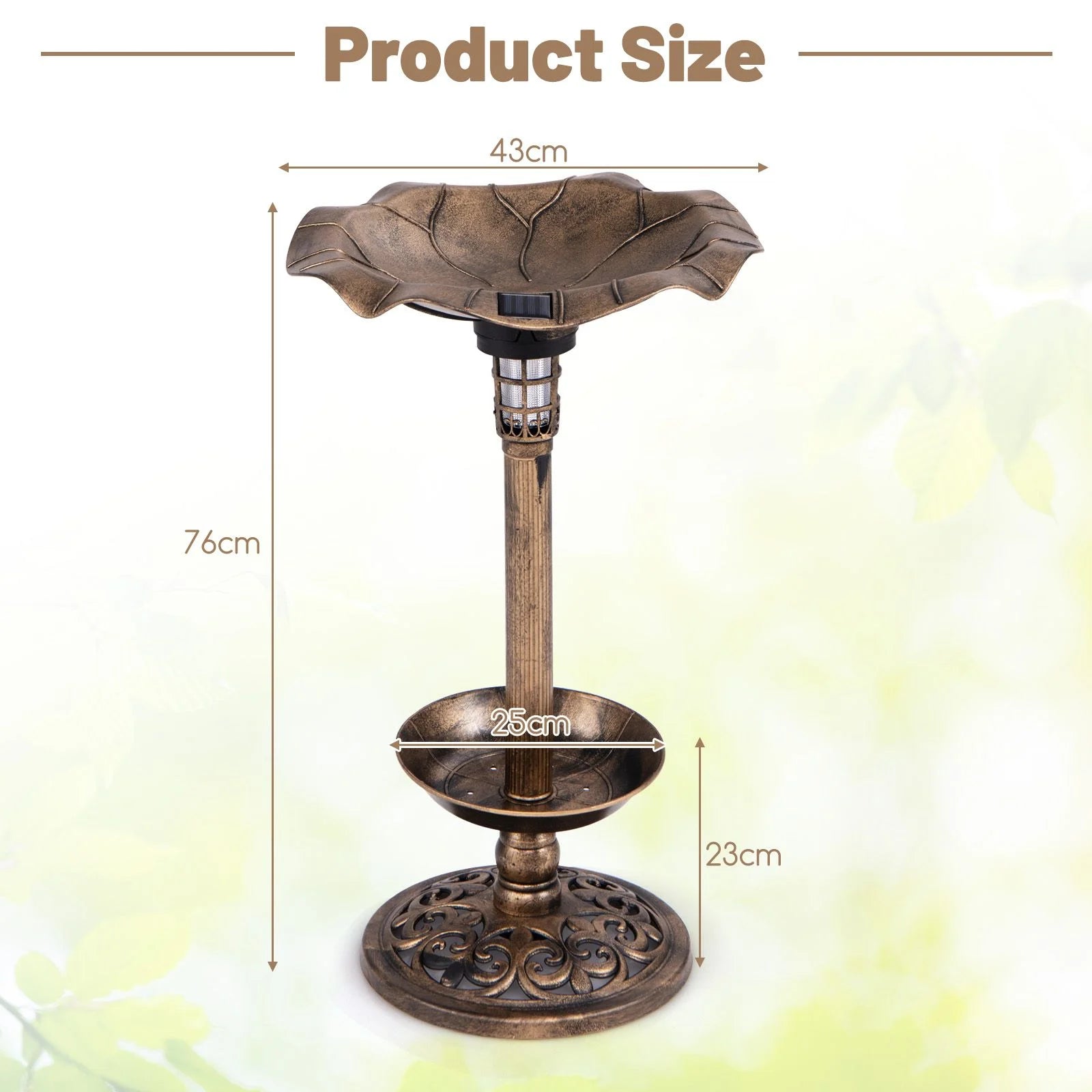 Solar-Powered Bird Bath and Feeder