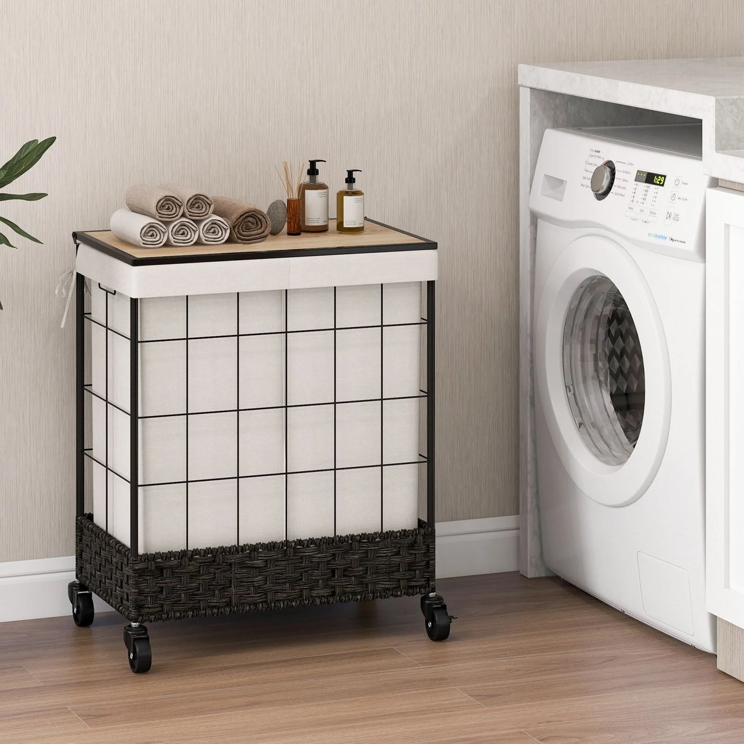  Rattan Laundry Hamper 130L