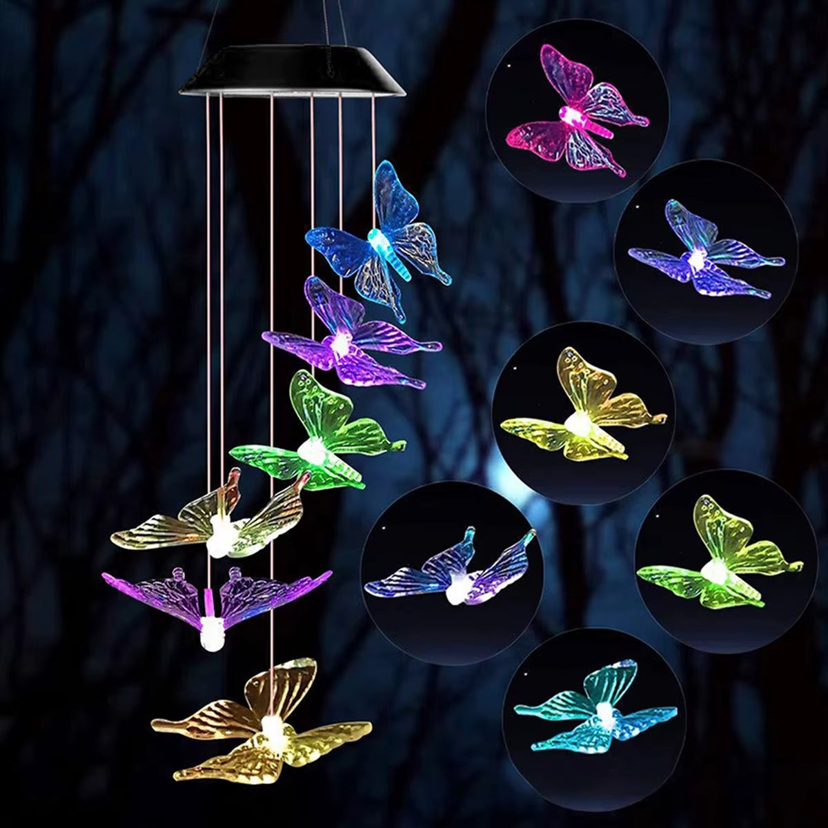 Butterfly Solar Wind Chime 